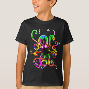 Regenbogen Kraken Glühen T-Shirt