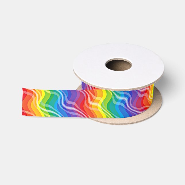 Regenbogen-Kräuselungen Satinband (Spule)