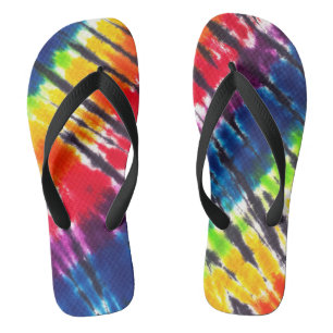 Regenbogen-Krawatte Flip Flops