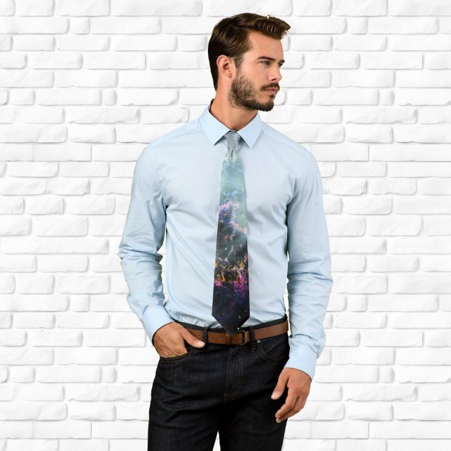 Regenbogen-Krebsnebel Krawatte (Rainbow Crab Nebula Neck Tie)