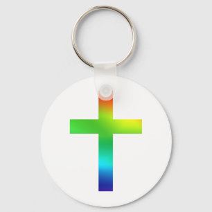 Regenbogen-Kreuz Schlüsselanhänger