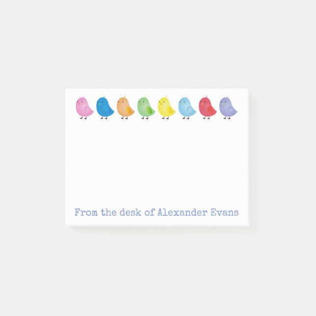 Regenbogen-Küken personifizieren Post-it Klebezettel (Vorderseite)