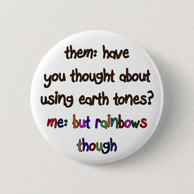 Regenbogen-Künstler-Knopf Button (Vorderseite)