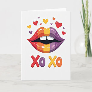 Regenbogen-Kuss Xoxo Love You Karte
