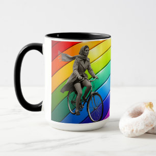 Regenbogen-Küsten-Reiter Retro-Pop-Art-Kaffeetasse Tasse