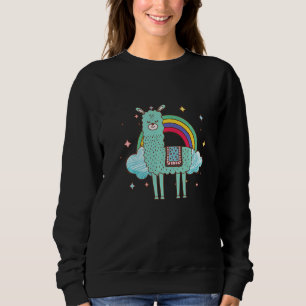 Regenbogen-Lama-Alpaka-Junge-Mädchen-Kinder  1 Sweatshirt