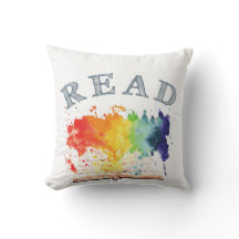 Regenbogen las Buch-Winkel-Wurfs-Kissen