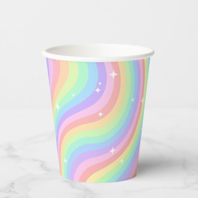 Regenbogen Lebendiges Mädchen 5. Geburtstag Pappbecher (Vorderseite)