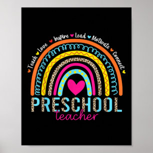 Regenbogen Lehre Liebe Inspirieren Vorschullehrer Poster