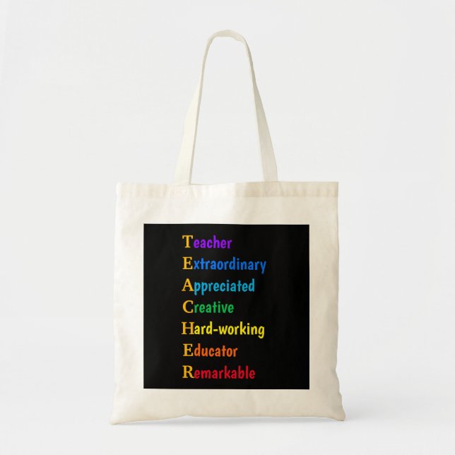 Regenbogen-Lehrer-Anerkennungs-Taschen-Tasche Tragetasche (Vorne)