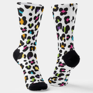 Regenbogen-Leopard-Cheetah-Bunt-Tierdruck Socken