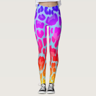 Regenbogen-Leopard Leggings