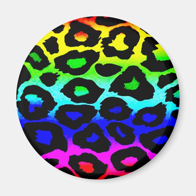 regenbogen_leopard_print-modifiziert magnet (Vorne)