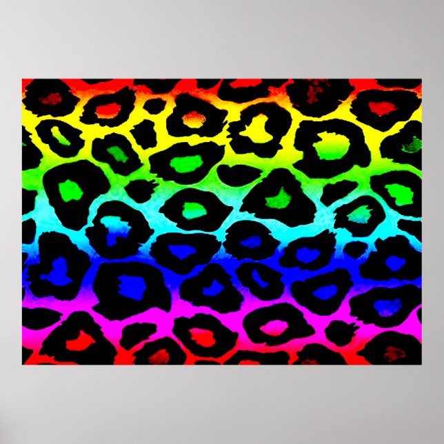 regenbogen_leopard_print-modifiziert poster (Vorne)