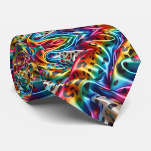 Regenbogen-Leoparden-Druck-Halstuch Krawatte