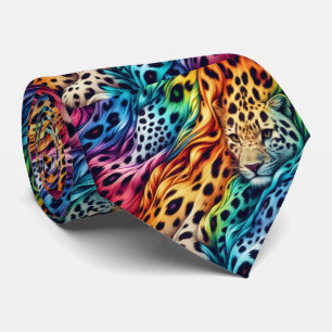 Regenbogen-Leoparden-Druck-Halstuch Krawatte