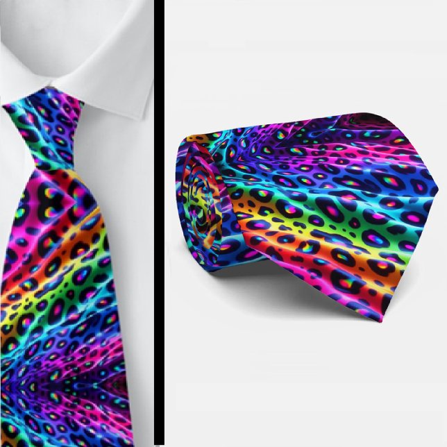 Regenbogen-Leoparden-Druck Krawatte (Von Creator hochgeladen)