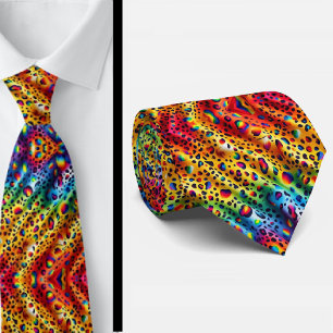 Regenbogen-Leoparden-Druck Krawatte