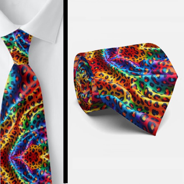 Regenbogen-Leoparden-Druck Krawatte (Von Creator hochgeladen)