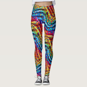 Regenbogen-Leoparden-Druck-Leggings   Knallbunte F Leggings