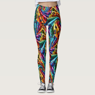Regenbogen-Leoparden-Druck-Leggings   Psychedelisc Leggings