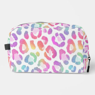 Regenbogen-Leoparden-Kosmetik Waschbeutel