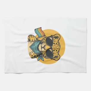 Regenbogen-Leoparden-Stolzflagge Vintage-Vektordes Geschirrtuch