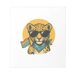 Regenbogen-Leoparden-Stolzflagge Vintage-Vektordes Notizblock