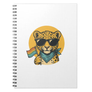 Regenbogen-Leoparden-Stolzflagge Vintage-Vektordes Notizblock