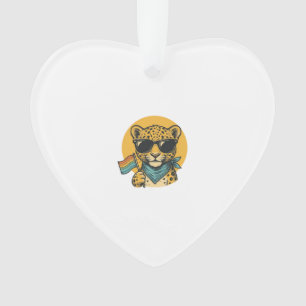 Regenbogen-Leoparden-Stolzflagge Vintage-Vektordes Ornament