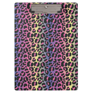 Regenbogen-Leoparden-Tierdruck-Muster Klemmbrett