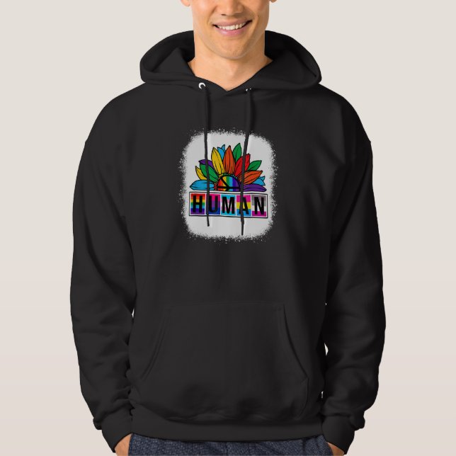 Regenbogen Lesben Gay Pride Monat Sonnenblume Hoodie (Vorderseite)