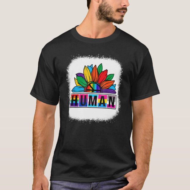 Regenbogen Lesben Gay Pride Monat Sonnenblume T-Shirt (Vorderseite)