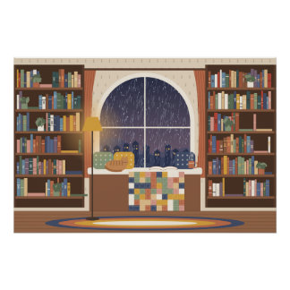 Regenbogen-Leseecke Glänzendes Poster