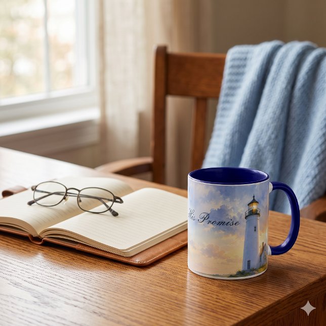 Regenbogen-Leuchtturm Küsten-Wasserfarbe Tasse (Rainbow Lighthouse Coastal Watercolor Mug)