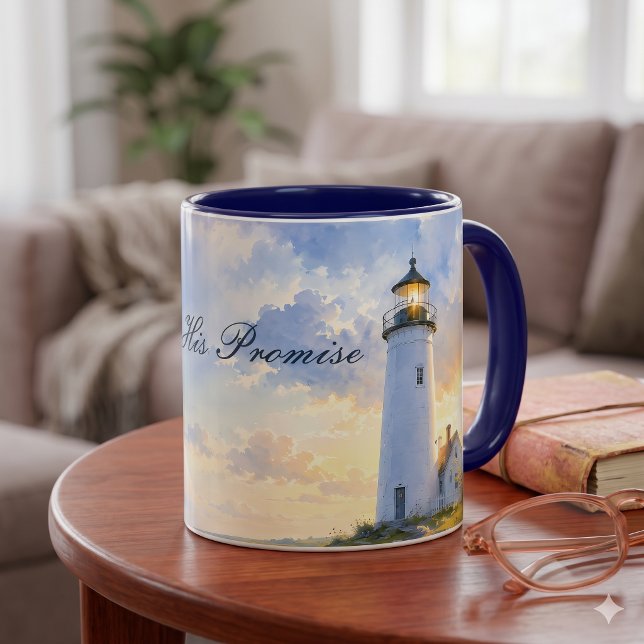 Regenbogen-Leuchtturm Küsten-Wasserfarbe Tasse (Rainbow Lighthouse Coastal Watercolor Mug)