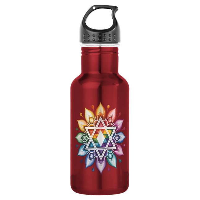 Regenbogen LGBT Stolz Gay Pride Edelstahlflasche (Vorderseite)