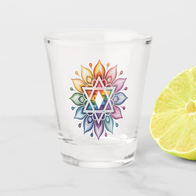 Regenbogen LGBT Stolz Gay Pride Schnapsglas (Vorderseite)