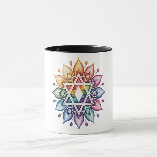 Regenbogen LGBT Stolz Gay Pride Tasse (Zentrum)