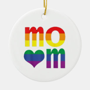 Regenbogen-LGBT-Stolzmonat-Muttertag-LGBT Keramik Ornament