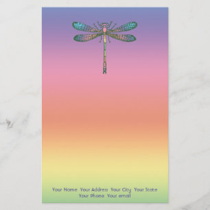 Regenbogen-Libelle Briefpapier