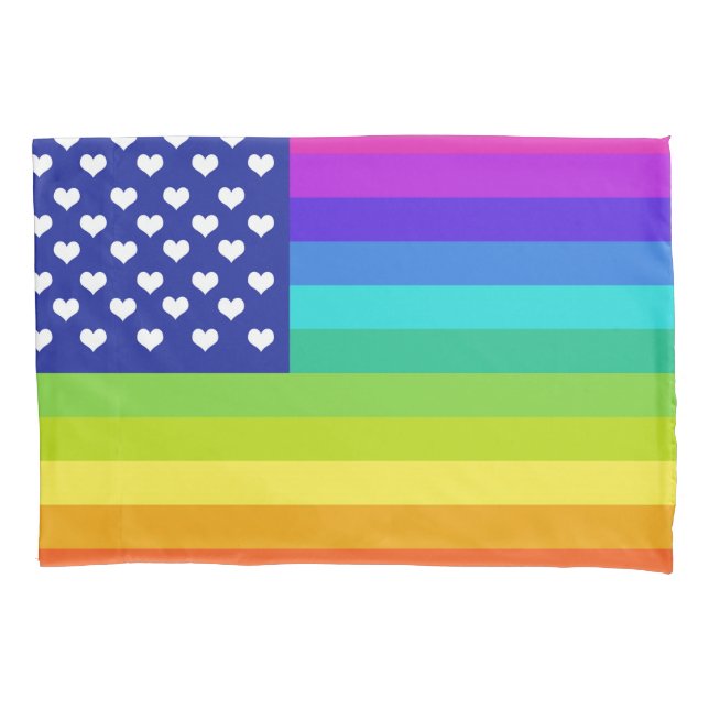 Regenbogen-Liebe-amerikanische Flagge Kissenbezug (Vorderseite)