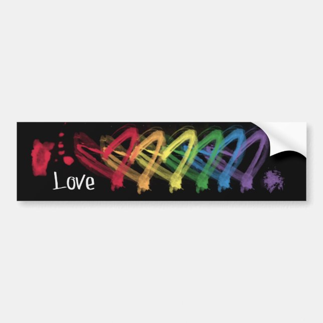 Regenbogen-Liebe-Autoaufkleber Autoaufkleber (Vorne)