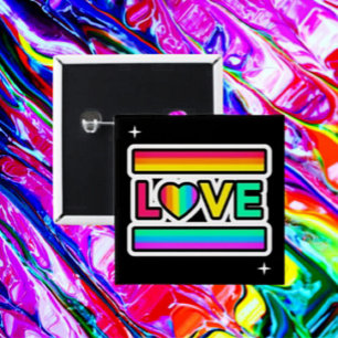 Regenbogen-Liebe-Button Button