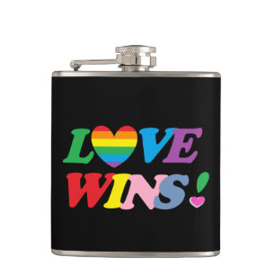 Regenbogen Liebe Gewinnt Herzflasche LGBT Flachmann