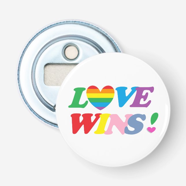 Regenbogen Liebe Gewinnt Pride Herz LGBT Flaschenöffner (Vorderseite)