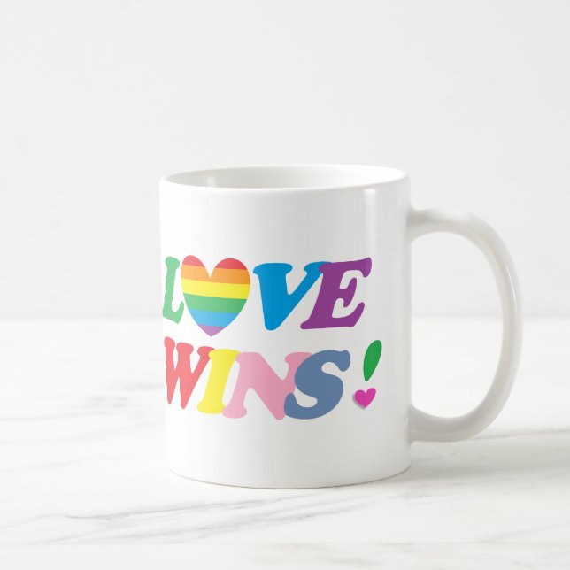 Regenbogen Liebe Gewinnt Pride Herz LGBT Kaffeetasse (Rechts)