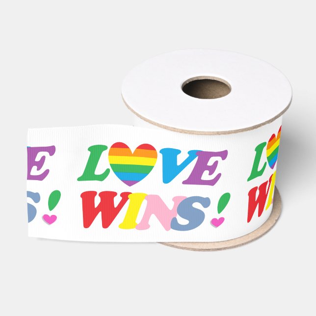 Regenbogen Liebe Gewinnt Pride Herz LGBT Ripsband (Spule)