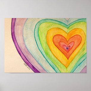 Regenbogen-Liebe Hörermalerei Art Poster Prints