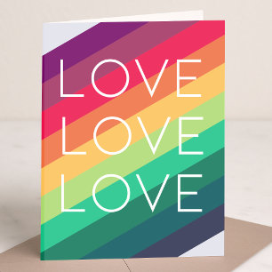 Regenbogen   Liebe Liebe Liebe Moderner Stil LGBTQ Karte